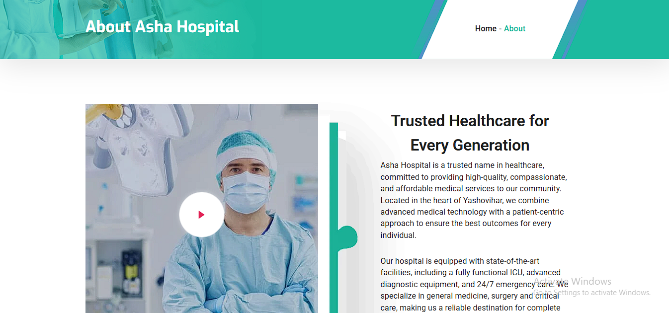 Asha Hospital Website and Software